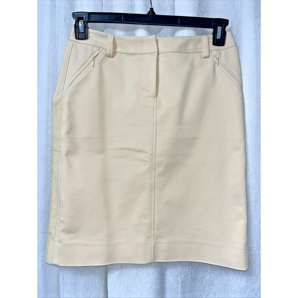 Etcetera Women's Butter Pencil Lined Zip Pockets Skirt Size 2